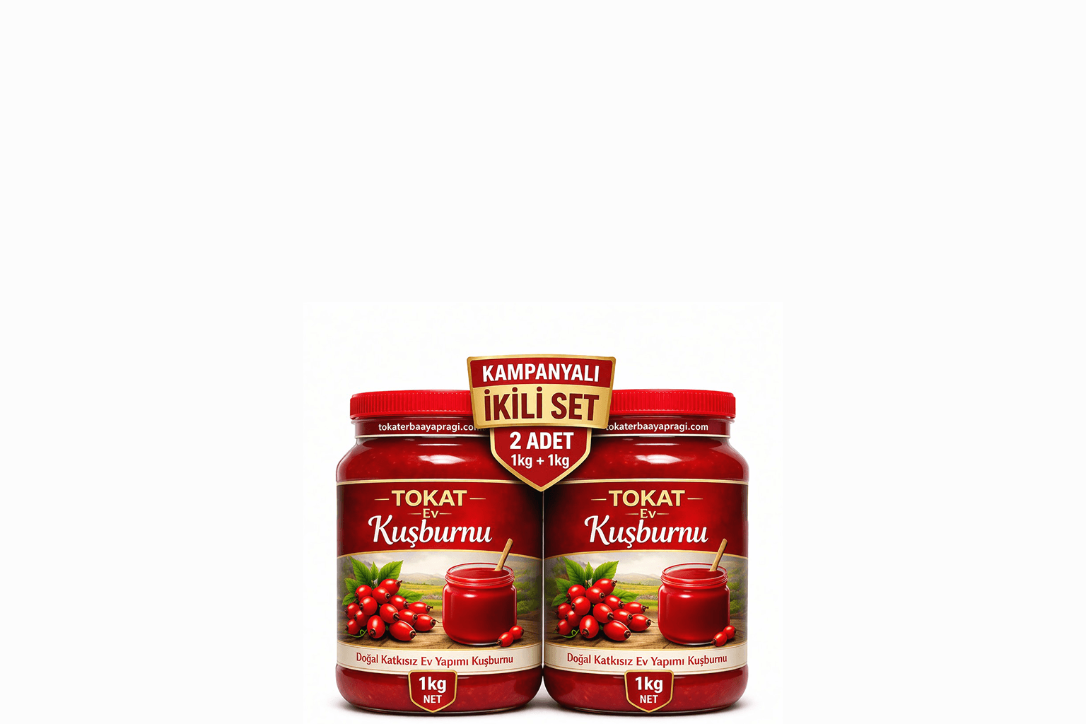 Tokat Ev Yapımı Doğal Kuşburnu Reçeli 1 KG * 2 Adet