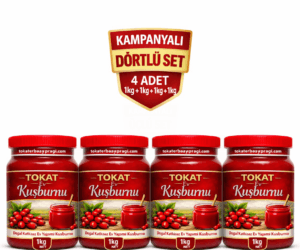 Tokat Ev Yapımı Doğal Kuşburnu Reçeli 1 KG * 4 Adet